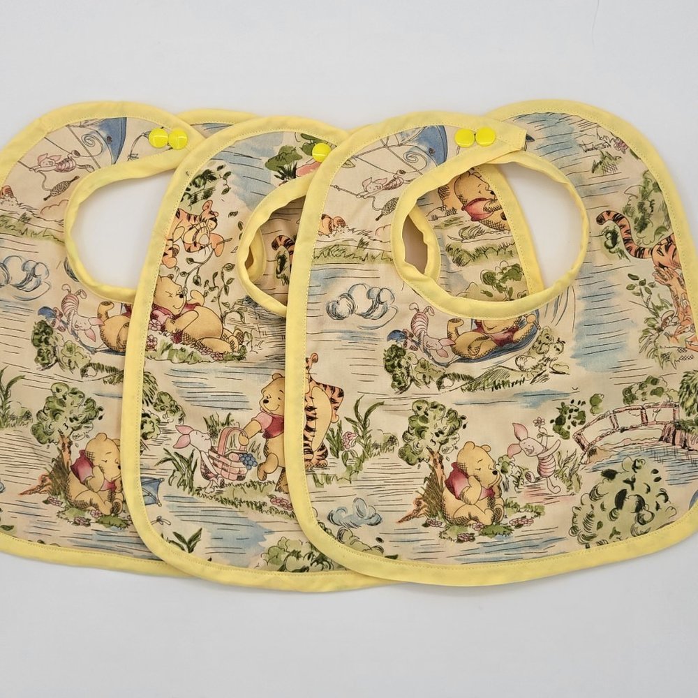 Handmade Winnie the Pooh Cotton Calico  Vintage look Print Baby Set 10.5Wx12L.